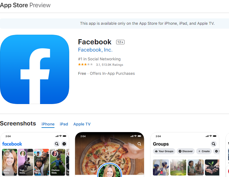 facebook app download for free