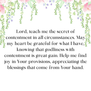 Prayer for Contentment and Gratitude