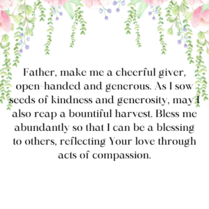 Prayer for Generosity and a Giving Heart