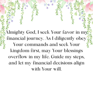 Prayer for God's Favor in Finances and Obedience